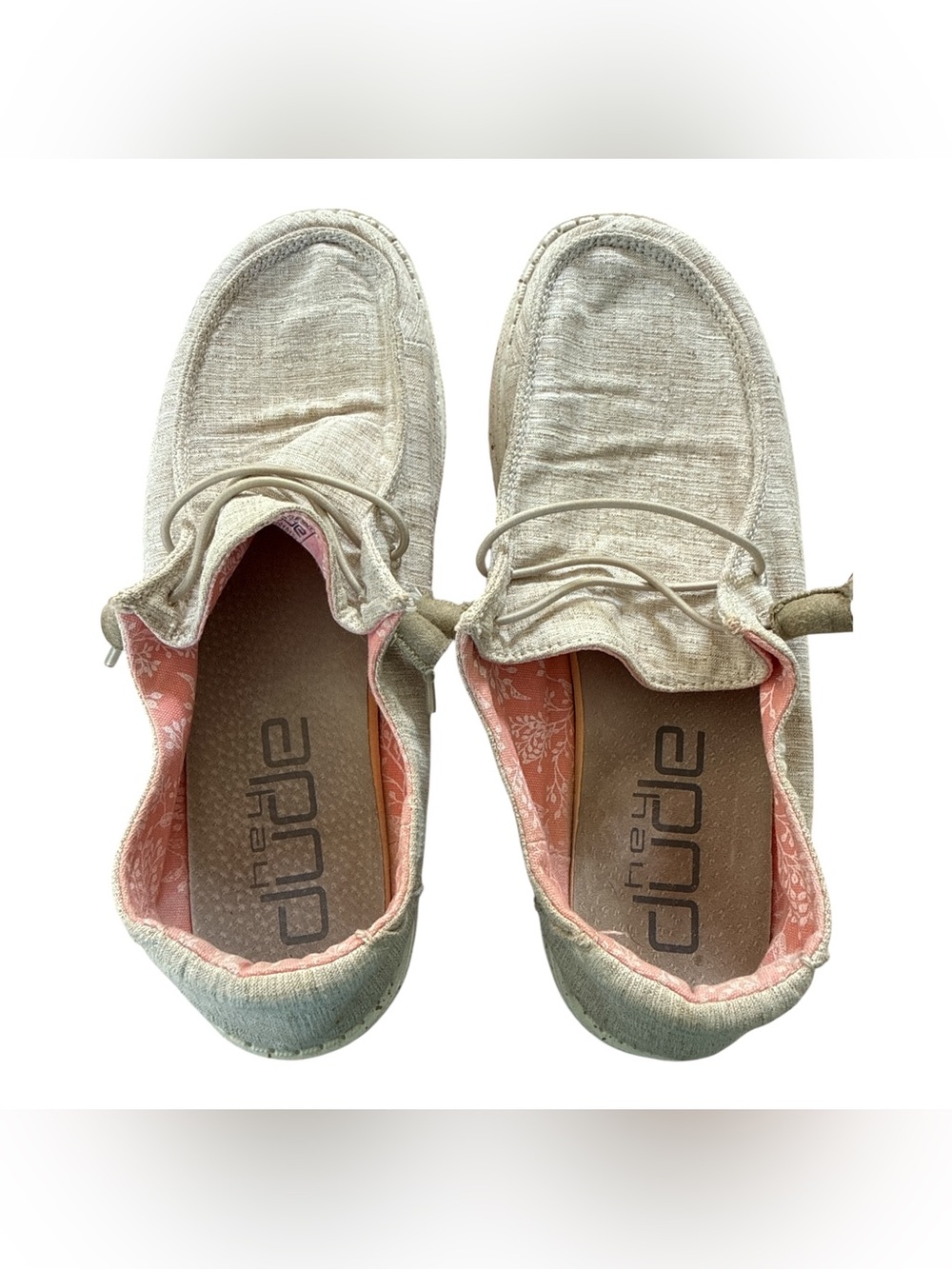 Hey Dude Wendy Chambray Slip On Shoe Sneakers Lightweight White Nut Women’s 9 - Picture 7 of 10